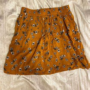 Primark Mustard Floral A-line Skirt